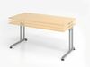 Schreibtisch C-Fuß 160x80 cm Ahorn/Silber Bild 3