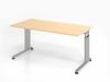 Schreibtisch C-Fuß 160x80 cm Ahorn/Silber Bild 2