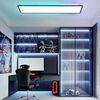 ZMH LED Panel 100x25 Dimmbar Deckenpanel RGB Backlight Farbwechsel Büro Lang Deckenleuchte Flach mit Fernbedienung Groß Bürolampe 24W Schwarz Rechteckig Deckenlampe für Spielzimmer Wohnzimmer Bild 4