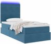 vidaXL LED-Speicherbett mit Matratze Dunkelblau 100 x 200 cm Samt 3372589 Bild 3
