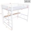 Merax Hochbett mit LED-Beleuchtung & USB-Ladestation (Jugendbett Einzelbett Mehrzweckbett, 1-St) Metallbett Kinderbett 140x200cm mit Schreibtisch Leiter & Schutzgitter Bild 4