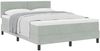 vidaXL Boxspringbett mit Matratze Hellgrau 140 x 190 cm Samt 3339104 Bild 2