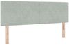 vidaXL Boxspringbett mit Matratze Hellgrau 140 x 190 cm Samt 3339104 Bild 5