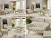 Wohnzimmerset PIRS 1-2-3, Skandinavisches Komplettset, Wellenfederung, schwarze Füße, Sitzgruppe, Möbelset - Beige Velvet Bild 2