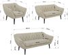 Wohnzimmerset PIRS 1-2-3, Skandinavisches Komplettset, Wellenfederung, schwarze Füße, Sitzgruppe, Möbelset - Beige Velvet Bild 5