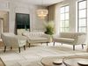 Wohnzimmerset PIRS 1-2-3, Skandinavisches Komplettset, Wellenfederung, schwarze Füße, Sitzgruppe, Möbelset - Beige Velvet Bild 4