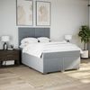 vidaXL Boxspringbett mit Matratze Hellgrau 140x190 cm Stoff 3292783 Bild 4