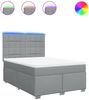 vidaXL Boxspringbett mit Matratze Hellgrau 140x190 cm Stoff 3292783 Bild 2