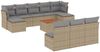 vidaXL 11-tlg. Garten-Sofagarnitur mit Kissen Beige Poly Rattan 3223868 Bild 2