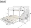 Merax Etagenbett, Jugendbett, Holzbett, 90 x 200 cm, Ausziehbett 90/180*190cm, mit Stauraumleiter mit mehreren Schubladen, Ausziehbettfunktion, Weiß Bild 4