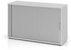 Hammerbacher Rollladenschrank, horizontal, 2 Ordnerhöhen, 120 x 40 x 74,8 cm, Buche/Silber, Relinggriff Bild 5