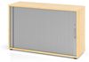 Hammerbacher Rollladenschrank, horizontal, 2 Ordnerhöhen, 120 x 40 x 74,8 cm, Buche/Silber, Relinggriff Bild 4