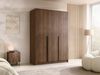 Drehtürenschrank Cikzori I, Kleiderschrank mit 3 Türen (Farbe: Nuss Warmia / Nuss Warmia + Schwarz) Bild 2