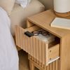 Calicosy 'BOLOGNE' Nachttisch mit 2 Schubladen H52 cm - helles Holzdekor - Helles Holz Bild 3