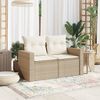 vidaXL Gartensofa mit Kissen 2-Sitzer Beige Poly Rattan 366060 Bild 3
