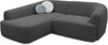 DOMO. collection Ecksofa 100 026, kleine Couch in L-Form, mit Taschenfederkern, organische Form, Sofa, Polsterecke, Eckcouch, Polstergarnitur 216 x 196 x 76 cm (BxTxH), dunkelgrau Bild 2