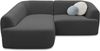 DOMO. collection Ecksofa 100 026, kleine Couch in L-Form, mit Taschenfederkern, organische Form, Sofa, Polsterecke, Eckcouch, Polstergarnitur 216 x 196 x 76 cm (BxTxH), dunkelgrau Bild 5