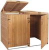 XL 2er-/4er-Mülltonnenverkleidung HWC-H74, Mülltonnenbox, erweiterbar 126x158x98cm Holz FSC® ~ braun Bild 2