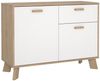 Calicosy 'STORM' Buffet mit 2 Türen, 1 Schublade, Eichen- und Weiß-Dekor, L98,7 cm - Weiß Bild 3