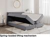 MEBLINI Boxspringbett ALBA 140x200 cm mit Bettkasten - H3B/Grau Samt Polsterbett - Doppelbett mit Topper & Bonellfederkern-Matratze Bild 4
