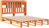 vidaXL Massivholzbett mit Regal ohne Matratze Wachsbraun 150x200 cm 3323964 Bild 3