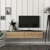 Fernsehschrank Toivakka 135x31x25cm Schwarz / Eiche [en. casa] Bild 2