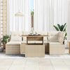 vidaXL Garten-Sofa-Set mit Speicher 7 pcs Beige Poly Rattan 3358472 Bild 3