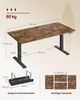 VASAGLE Höhenverstellbarer Schreibtisch, 160 x 80 cm, USB-C-Anschluss, Ablage für Steckdosenleiste, Stehtisch, Erinnerung bei langem Sitzen, 3 Speichertasten, für Büro, vintagebraun Bild 5