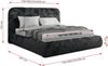 Bett mit Stauraum Polsterbett BENEA CLASSIC, Doppelbett mit Lattenrost Gepolstertes Kopfteil Gasdruckfeder Schlafzimmerbett Pocket Matratze - 180 x 200 cm - Dunkelgrau Plüsch - VIRE LUX Bild 4