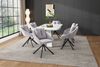 Drehbarer Samtstuhl 79x65x59 cm 6er-Set, grau, ergonomisch, mit Rollen Bild 2