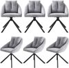 Drehbarer Samtstuhl 79x65x59 cm 6er-Set, grau, ergonomisch, mit Rollen Bild 5