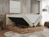 Boxspringbett mit Kopfteil und Topper, Polsterbett - ALBERO 2 - 140 x 200 cm - Beige Velours - H4 Bild 3