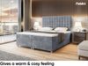 MEBLINI Boxspringbett ASTON 120x200 cm mit Bettkasten - H3/Grau Samt Polsterbett - Doppelbett mit Topper & Taschenfederkern-Matratze Bild 4
