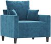 vidaXL Sessel mit Hocker Blau 60 cm Samt 3201106 Bild 4