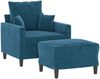 vidaXL Sessel mit Hocker Blau 60 cm Samt 3201106 Bild 3
