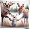 biberna Feinbiber Bettwäsche 0346609 WALDTIERE, natur, 1x 155x200 cm + 1x 80x80 cm Bild 3
