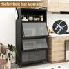 KOMFOTTEU Vorratsschrank Küchenschrank Küchenregal auf Rollen, mit Klapptüren Bild 4