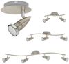 TRANGO LED Deckenstrahler, 4-flammig 2005-042-5W LED Deckenleuchte ANY inkl. 4x 5 Watt GU10 LED Leuchtmittel in Edelstahl-Optik I Deckenlampe I Deckenstrahler I Deckenspots, Lampe schwenkbar und drehbar Bild 2