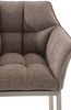 Barhocker GIBEL - Stoff Terrabraun 64x48x110 cm Silber | Barstuhl Mit Lehne Tresenhocker Tresenstuhl Kneipenhocker Kneipenstuhl Bild 2