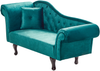 Linksseitige Chaiselongue LATTES II Samtstoff Smaragdgrün mit Kissen Bild 4