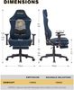 Symino Gaming Stuhl Racing Gamer Stuhl Lendenwirbelstütze Fußstütze Vintage PU Bild 3