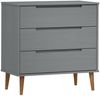 vidaXL Schubladenschrank MOLDE Grau 80x40x80 cm Massivholz Kiefer 350506 Bild 2