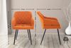 CLP 4er Set Esszimmerstuhl Shila Gesteppt,orange Stoff Bild 2