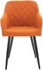 CLP 4er Set Esszimmerstuhl Shila Gesteppt,orange Stoff Bild 3