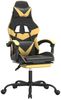 vidaXL Gaming-Stuhl mit Fußstütze Drehbar Schwarz & Golden Kunstleder [349557] Bild 2