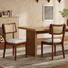 4er-Set Esszimmerstühle 88×50×58cm aus Massivholz mit Rattan-Rückenlehne und Leinenpolster Bild 3