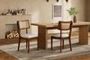 4er-Set Esszimmerstühle 88×50×58cm aus Massivholz mit Rattan-Rückenlehne und Leinenpolster Bild 2