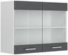 Küchenfront R-Line Anthrazit Hochglanz 79.2 x 59 cm Möbelfront für den Hängeglasschrank Vicco Bild 5
