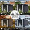 Albatros Profi Gerätehaus XL – verzinktes Metall in Anthrazit (RAL 7016) | 259x189x192cm, 9,4m³ | Inkl. Schloss & Werkzeughaken | wetterfest Bild 4