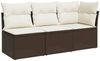 vidaXL Gartensofa mit Kissen 3-Sitzer Braun Poly Rattan 366218 Bild 2